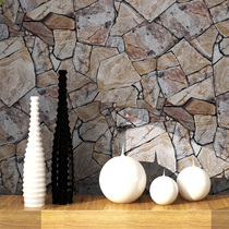 Retro Chinese wallpaper 3D imitation stone cultural stone wallpaper Retro stone stone brick wallpaper personality restaurant