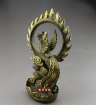 Room ornaments antique phoenix incense burner pure copper incense insert Zen sandalwood plate incense pure copper reverse flow agarwood incense burner