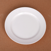 5-inch silk-pattern flat plate 7-inch flat plate Tangshan high-grade bone china embossed pure white transparent ceramic