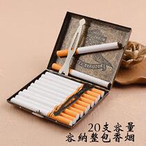 Metal cigarette case 20-pack creative ultra-thin aluminum stainless steel pressure-proof and moisture-proof mens retro personality