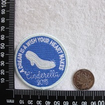 Heart embroidery YD04 cartoon white crystal shoes embroidery adhesive cloth 6 5CM patch badge embroidery chapter