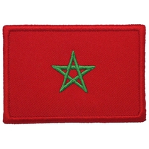 Chinese embroidered national flag badges Moroccan flag badge custom of all kinds of embroidery magic paste LOGO