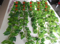 Simulation wall-mounted flowers green dill grape leaves begonia sweet potato watermelon leaves various decorative flower rattan