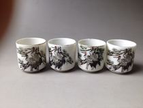 A total of 4 pieces of Japanese returned porcelain tea sets
