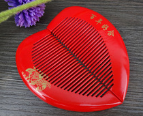 Wedding and festive supplies wholesale couple peach wood comb for washing with head comb plastic wine red comb