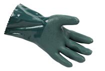 Dark green matte oil-resistant gloves outer PVC inner cotton oil-resistant anti-slip acid-alkali chemical aquatic soft and comfortable