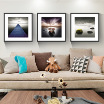 Sea living room decorative painting modern minimalist landscape triple painting restaurant mural sofa background wall painting sailing hanging painting