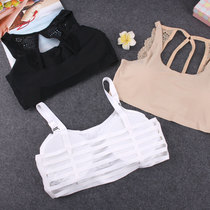 Sexy white smeared breast wrap breasted woman short vest slapped bottom anti-walking light lingerie harness bra breathable with inserts