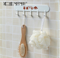 33116 HSBC Xinjia Long Strip Five adhesive hook Plastic adhesive hook Sticked Hook Hanging Spot Spoon Wall Tile