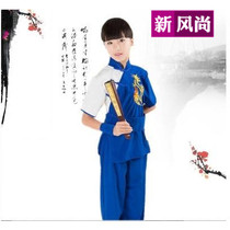 Childrens martial arts suit Long and short sleeves male Chinese style childrens practice suit Adult Taijiquan primary school kung fu performance suit