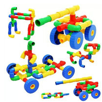 350g wheel tube interspersed building blocks plastic interspersed building blocks desktop kindergarten early education childrens educational toys