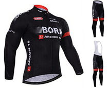 cycling wear 2015 Bora mens and womens fleece long-sleeved cycling suit autumn and winter warm suspender cycling clothing