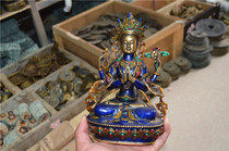 Ming and Qing Dynasty bronze paste old road folk craft bronze Buddha statue ornaments 8629301 cloisonne Guanyin