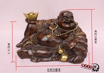 Large Xuande annual antique pure copper Maitreya Buddha statue of wealth Zhaocai town home accessories accessories gifts