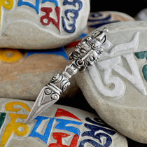 密宗法器 尼泊尔紫铜鎏银精工普巴金刚杵 降魔杵 金刚橛