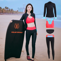 Korean diving suit female split slim zipper sunscreen quick-drying warm jellyfish coat surf diving suit long sleeve swimsuit