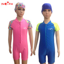US and Australia mens and womens one-piece short-sleeved sunscreen swimsuit Quick-drying treasure hot spring swimsuit
