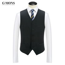 Guillaume wool suit vest men's business suit jacket slim British style vest coat black