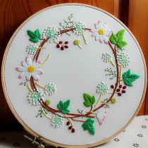 Embroidery handmade self-embroidered pillow European fabric ornaments pendant DIY material bag beginner beginner tremble