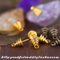 Gold green bronze sheep horn nail pendant head DIY handmade beaded jewelry accessories(2125A)