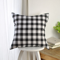Fashionable simple black and white lattice pillow cotton padded cushion autumn and winter sofa bag home fabric soft