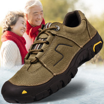 Spring outdoor leisure mens shoes soft-soled travel mountaineering tooling shoes Middle-aged dad four seasons leather shoes old people shoes