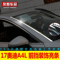 Suitable for 17-19 Audi new A4L front windshield bright strip decorations with new A5 exterior decoration retrofit special