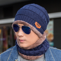 Mens thickened hat Han version Tidal Hair Line Hat Warm Knit Hat Autumn Winter Sky Hood Cap Baotou Cap Korea Male Cap
