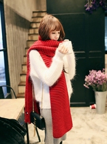 Scarf Womens Winter Korea Warm Thick Long Coarse Silk Mens Couple Students Winter Knitted Bib