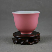 Daqing Imperial Room monochrome pink glaze Golden Bell tea cup tea cup Jingdezhen Cultural Revolution ceramics factory goods ancient porcelain