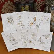 I and Knox ten Wind Cards Huamey Elegant Pearl Silk Print Bronzing Gold Silver Birthday card WISH-1211