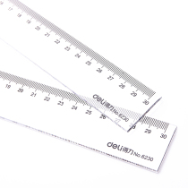 Del 30cm plastic ruler 6230 drawing drawing tools student supplies transparent stationery ruler