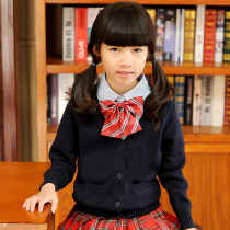 Girls 2022 New V-neck Long Sleeve 100% Cotton Knit Sweater Kids Spring Autumn All-match Girls Sweater Cardigan