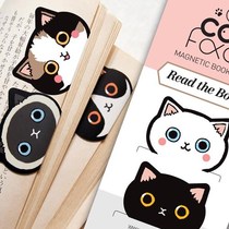  Korean stationery andcabinet cute cute cartoon cat creative magnetic bookmark two-page book holder 2 pcs