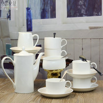 Food utensils Food substitute 15 heads coffee set Bone China European-style pure white simple coffee cup Afternoon tea black tea gift box set