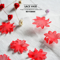 Wedding dress accessories big red flowers chiffon crinkle piece headgear DIY garment accessories