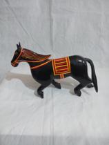 Sichuan Liangshan Yi lacquerware solid horse cattle folk crafts Traditional craft ornaments Wen play