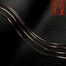 Jade Lan 925 silver necklace woman plated gold rose gold long section 18 inch fine short without pendant water Poodie Bono Box chain