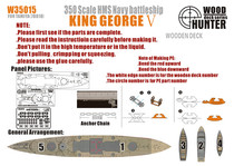 Hunter W35015 1 350 British Navy King George V Battleship Wood Deck