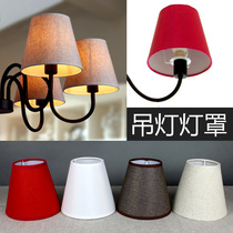 Anfu lampshade Crystal wrought iron multi-head living room chandelier Clip bubble candle Fabric Linen white big red brown