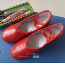 A pair of genuine leather teacher shoes canvas female style with dance shoes Soft bottom folk belly dance ballet shoes