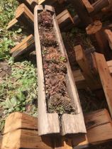 Yunnan Lijiang folk thrift old wood old pig trough fleshy pot flower pot wooden trough flower trough