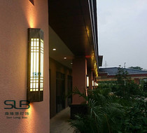 Imitation Cloud Stone Wall Lamp Stainless Steel Outdoor Blamp Hotel Villa Up And Down Spotlight Pillar Lamp Trapezoidal Light Transmission Stone Lamppost