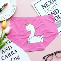 (single piece of fine clothing) Meier red cute rubber print Sexy student girl a piece of ice silk unmarked underpants woman