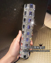 All-glass rhinestone rectangular diamond nightclub singer MC host singer diamond-encrusted microphone set Microphone set