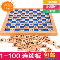 Montessori Monte Montes early teaching aids 1-100 continuous number of plates children Puzzle Enlightenment Mathematical Toys