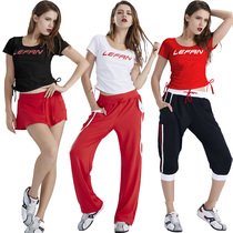 Lu Yifan new aerobics suit dance square dance suit short skirt half open umbilical fitness exercise spring and summer suit