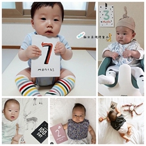 Baby Growth Remembrance Card Month Number Of Days Swing Pat Props First Year 100 Days Photo Background Photography Decorative Props