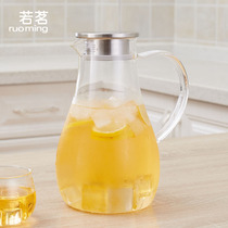 Ruoming home office cold water pot Large capacity heat-resistant glass pot Juice pot thickened glass high temperature resistant cold water pot