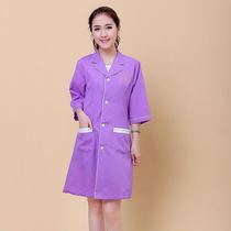 Beauty work clothes Mary Yan purple new mid-sleeve beautician clothing long beauty salon work clothes